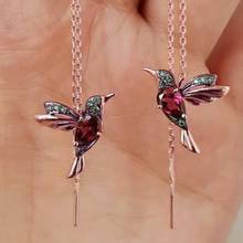 Liemjee Wholesale Hot New Special Jewelry Inlaid Zircon Cute Bird Earrings For Women Feature Namour Charm Gift  All Seasons 2024 - buy cheap
