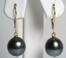 Pendientes colgantes de perlas del Mar del Sur, aretes enormes de color negro, AAA, 11-12MM, dorado, plata 925 2024 - compra barato