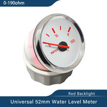 Indicador de nivel de agua para barco, indicador de agua impermeable de 52mm, 0-190ohm, con luz trasera roja, 9 ~ 32V, apto para coche, motocicleta y Yate 2024 - compra barato