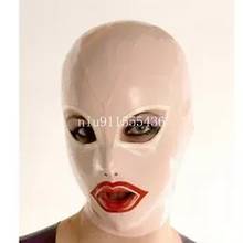 Flesh Color Latex Hood with Open Big Eyes Back Zip Latex Mask Rubber Hood for Party Wear Cosplay Costumes 2024 - buy cheap