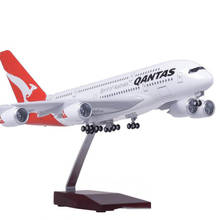 36.5CM 1/200 Scale Airplane 380 A380 QANTAS Airline Model W Light and Wheel Diecast Plastic Resin Plane For Collection 2024 - buy cheap