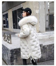 Long Sleeve Casual Long Thick Solid White 2021 New Fashion Winter Women Oversize Long Coat Female Warm Hooded Duck Jacket Parkas 2024 - buy cheap