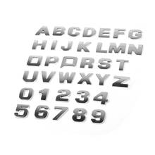 Adesivos de carro 3d para decoração de carros, adesivo metálico com letras do alfabeto de 25mm para decoração de automóveis 2024 - compre barato