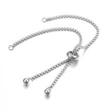 10pcs 24cm Adjustable 304 Stainless Steel Bracelet Makings Slider Bracelets for Women DIY Jewelry Making Single Chain: 12cm 2024 - compre barato