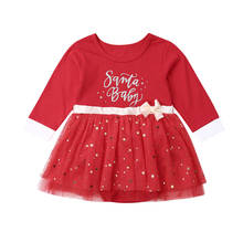 Santa Baby Newborn Kids Girl Long Sleeve Tutu Dress Romper Jumpsuit One Pieces Outfits Christmas Clothes 0-24M 2024 - buy cheap
