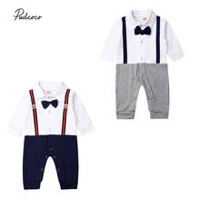 Fashion Kids Baby Boys Toddler Gentleman Suit Long Sleeve Romper Jumpsuit Clothes Outfit 2024 - buy cheap