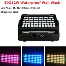 Free Shipping 60X12W RGBW 4IN1 Wash Stage Effect Disco Lights For Dj Disco DMX Controller Party Beam Flood Wall Wash Lighting 2024 - buy cheap