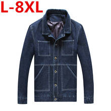 plus  size  8XL  7XL  6XL  5XL  autumn  of  new yards men  coat men's denim male increased  Jacket trench coat  chaqueta hombre 2024 - buy cheap