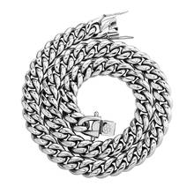 18-28" 316L Stainless Steel Cuban Miami Chains Necklace Link Chain for Men Hip Hop Rock jewelry Silver Color Drop Shipping 2024 - buy cheap