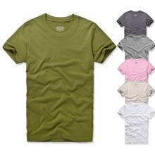 Camiseta de algodón para hombre, camisa Multicolor de manga corta con cuello redondo, Color sólido, de alta calidad, talla S a 3XL 2024 - compra barato