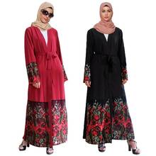 Dubai Open Front Abaya Embroidery Long Sleeve Cardigan Maxi Dress Women Muslim Kimono Kaftan Islamic Arab Robe Clothing Ramadan 2024 - buy cheap