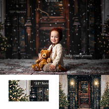 Christmas Backdrop Wood Door  Christmas tree Wreath Snowflake Baby Children Photography Background Birthday Party Decor Banner 2024 - buy cheap
