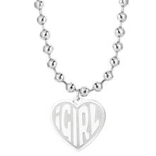 igirl heart pendant necklace women Stainless Steel IGIRL necklace bead chain choker gothic harajuku streetwear jewelry 2024 - buy cheap