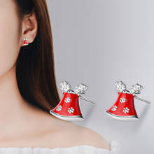 Copper Silver color Cute Trendy Ear Post Stud Earrings Christmas Reindeer Hats Enamel Earring Jewelry Gift 10mm, 1 Pair 2024 - buy cheap