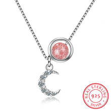 Crescent Moon Pendant Necklace For Women Paved Cz Crystal Moon Pendant 925 Sterling Silver Necklace Islam Jewelry Israeli 2024 - buy cheap