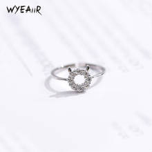 WYEAIIR Exquisite Rhinestones Small Devil Literary Simple Sweet Silver Color Female Resizable Opening Rings 2024 - buy cheap