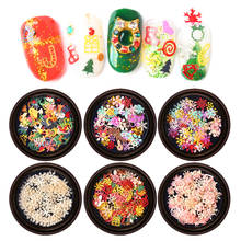 Lantejoulas coloridas para artesanato, decoração de arte em unhas, flocos de neve, sino, cervo, lantejoulas coloridas, confete ultrafino para natal 2024 - compre barato