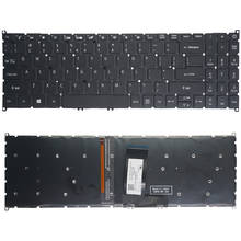 Teclado eua para notebook, novo teclado olho de fundo preto sem moldura, compatível com acer, swift 3 SF315-51 n17p4 2024 - compre barato