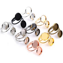 12mm 5pcs Gold Silver Plated Stainless Steel Adjustable Ring Settings Blank/Base,Fit 12mm Glass Cabochons,Buttons;Ring Bezels 2024 - buy cheap