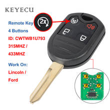 Keyecu-chave remota para carros, 4 botões, 315mhz/433mhz, para ford explorer f150 250 350 e lincoln mark lt navegador 2024 - compre barato