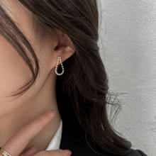 Moda coreana pendurado gota de água zircon orelha studs pequeno elegante bonito brincos para as mulheres legal material za feminino jóias 2021 2024 - compre barato
