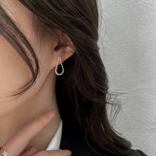 Fashion Zircon Ear Studs  Water Drop Chain Shining Brightly Elegant Atmosphere  Earrings Girl Graduation Gift Jewelry 2022 2024 - buy cheap