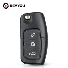 Keyyou-capa dobrável com 3 botões para carro, estojo para chave remota sem cortes, funciona com ford focus, fiesta, c-max, s-max, ka, mondeo, galaxy 2024 - compre barato