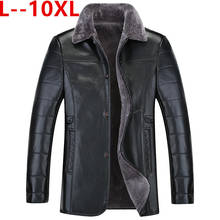 Big size 10XL 8XL 6XL Winter Fur Leather Jacket Mens Plus Size Suede Leather Jackets Men Faux Fur Thick Warm Long Suede Jacket 2024 - buy cheap