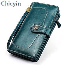 Hot Sale Women Clutch Cow Leather Wallet Female Long Wallet Women Zipper Purse Strap Money Bag Purse For IPhone 7 2019 New 2024 - buy cheap