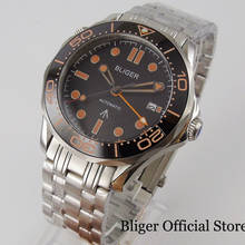 BLIGER New Arrival Men Watch Date Window GMT Function Steel Band Automatic Movement Sapphire Glass Screw Down Crown 2024 - buy cheap