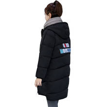 Jaqueta de inverno feminina, casaco longo com capuz quente, plus size, acolchoado de algodão, parka grosso, quente, casacos femininos 2024 - compre barato