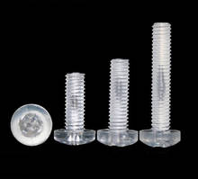 Parafusos de cabeça redonda phillips, parafusos macho de plástico acrílico com 100 peças m2, 5, m3, m4, m5, material transparente de 6mm a 40mm de comprimento 2024 - compre barato