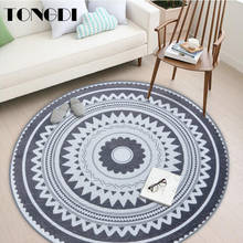 TONGDI Boho Round Carpet Mat Printing Soft Elegant Absorbent Anti-slip Rug Luxury Decor For Home Parlour Living Room Bedroom 2024 - buy cheap