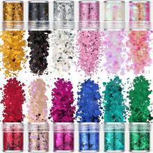 12 Colors Mixed Holographic Makeup Chunky Glitter Face Body Eye Hair Nail Epoxy Resin Festival Chunky Hexagons Glitters 2024 - buy cheap