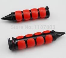 1 "25mm guiador apertos de mão para harley dyna softail suzuki vl vs honda vtx sombra yamaha xv s kawasaki vn ktn vermelho e preto 2024 - compre barato