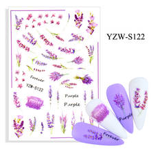 3D Stickers for Nails Self-adhesive Plant Lavender Line Nail Art Decorations Flower Grass Sticker Design Nail Foil Accessories 2024 - buy cheap