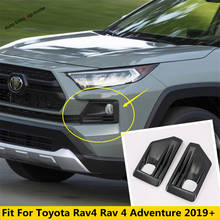 Yimaautokits para faro antiniebla delantero, cubierta embellecedora ABS para TOYOTA RAV4 RAV 4 Adventure, modelo 2019 2020 2021, fibra de carbono cromada 2024 - compra barato