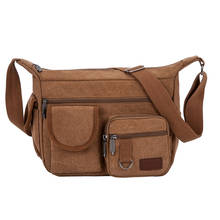 2022 Multifunctional Canvas Women's Shoulder Bag Large Capacity Messenger Casual Bag Travel Multilayer Shoulder Bag 2024 - buy cheap