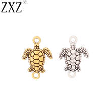 ZXZ 50pcs Tibetan Silver/Gold Turtle Tortoise Connector Charms for Bracelet DIY Jewelry Making Accessories 2024 - buy cheap