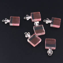 10 peças rosa transparente frasco de perfume amuletos de resina para brincos achados colar fofo pulseiras chaveiro acessórios de joias faça você mesmo f11 2024 - compre barato