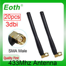 20 pces 433 mhz antena 3dbi sma conector macho antenas 433 mhz iot antena direcional à prova diot água antena repetidor sem fio aéreo 2024 - compre barato