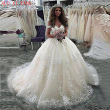 New Luxury Off Shoulder Lace Applique Ball Gown Wedding Dresses Wedding Gown Bride Dress Vestidos De Noiva 2020 robe de mariage 2024 - buy cheap