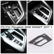 Console interno de câmbio, grade de fibra de carbono prateada, fosca e preta para peugeot 3008 3008gt 2017 - 2021 2024 - compre barato