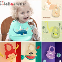 BalleenShiny Cartoon Baby Bibs Waterproof Soft Silicone Bib Feeding Saliva Towel Cute Animals Elephant Puppy Adjustable Bandana 2024 - buy cheap