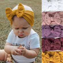 2020 New Cotton Elastic Newborn Baby Girls Solid Color Headband Bowknot Hair Band Children Infant Baby Headband Bandeau Bebe 2024 - buy cheap