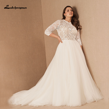 Lakshmigown Plus Size Boho Wedding Dresses with Long Sleeve robe de mariee A-Line Elegant Wedding Gown 2021 Vestido De Noiva 2024 - buy cheap