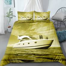 Ocean View Bedding Set 3D Boat Print Duvet Cover Queen King Size Bed Cover Kids Gift Bed Linen Set Home Quilt Cover for Bedroom 2024 - buy cheap