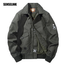 Chaqueta de lana de invierno para hombre, chándal versión coreana militar Things Denim, piloto de motocicleta, chaqueta con cremallera, 4XL 2024 - compra barato