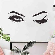 Lash & Brows Eyes Quote Wall Stickers Fashion Vinyl Eyelashes Wall Decals For Girls Bedroom Eyebrows Store Beauty Salon Decor 2024 - buy cheap