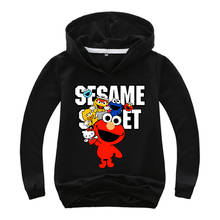 Sudadera con capucha y estampado de Elmo de Barrio Sésamo para niños, ropa para bebés, Jersey, abrigo de algodón, chándales, nueva 2024 - compra barato